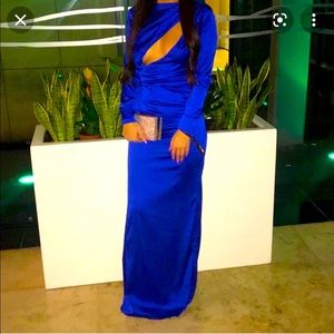 House of CB 'Salome' Electric Blue Satin Dress